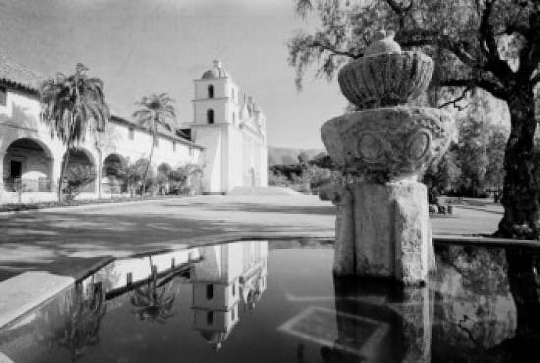 USA California Santa Barbara Mission Canvas Art - (18 x 24)