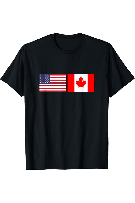 USA Canada Flag Canadian American Flags T-Shirt