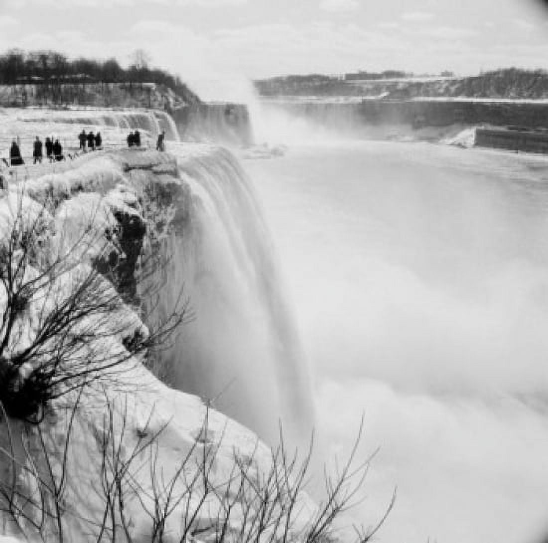 USA  Canada winter scene at Niagara Falls Canvas Art -  (18 x 24)