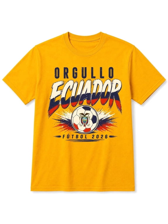 USA Cananda Football championship 2026 Soccer Fan Shirt Orgullo Ecuador International Football Tee Game Day Apparel T-Shirt Medium Yellow
