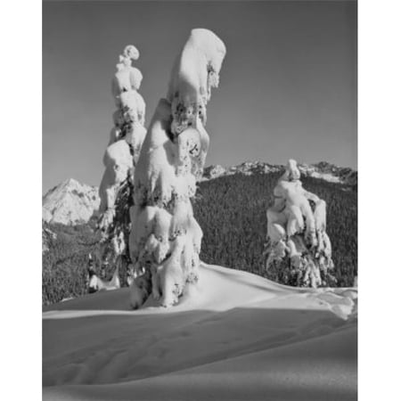 USA Cascade Mountains Snoqualmie Summit 50 Miles East of Seattle Poster Print - 18 x 24 in.