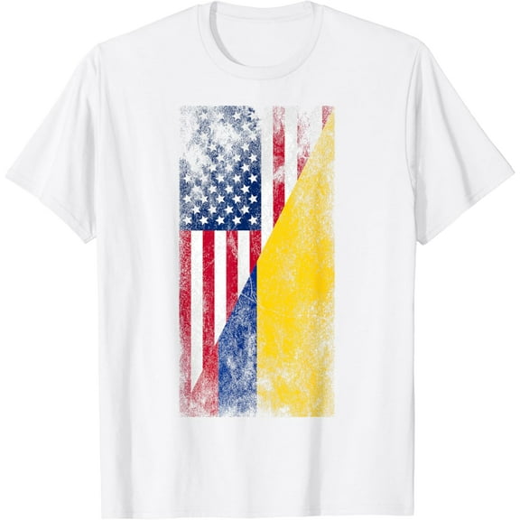 USA Colombia Flags - United States of America, Colombian T-Shirt100% cotton