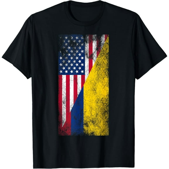 USA Colombia Flags - United States of America, Colombian T-Shirt100% pure cotton