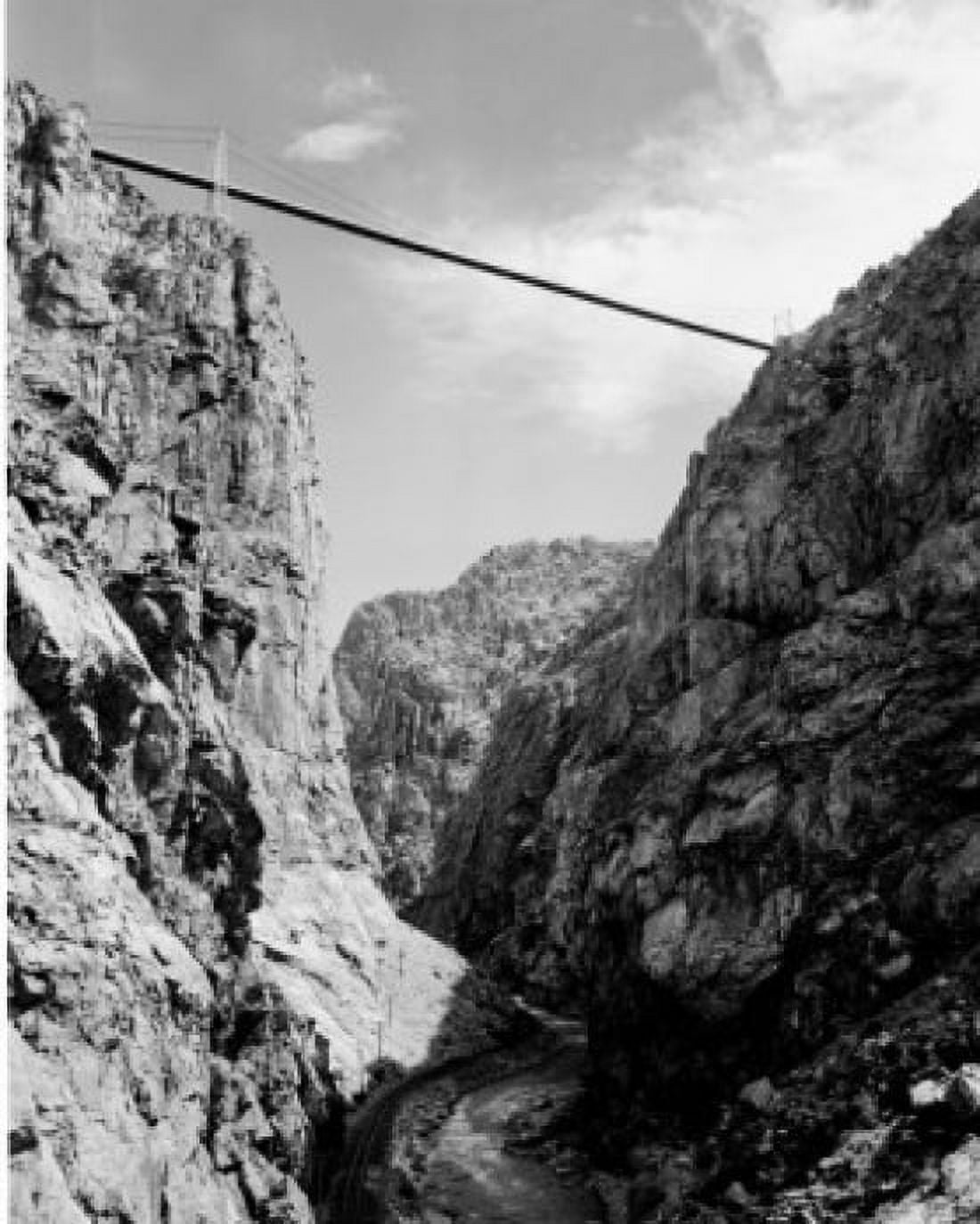 USA Colorado Canyon City Suspension bridge over Royal Gorge and Arkansas River Canvas Art - (24 x 36)