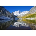 thumbnail image 1 of USA  Colorado  Early Snow; Near Aspen  Landscape Of Maroon Lake And Maroon Bells In Distance Poster Print (8 x 10), 1 of 1