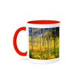 thumbnail image 1 of 3dRose, USA, Colorado, Rocky Mountains, Aspen Trees in Autumn in the Rockies., 11oz Two-Tone Red Mug, 1 of 3
