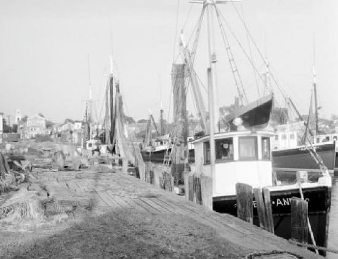 USA Connecticut Stonington Fishing boat in docks Canvas Art - (24 x 36)