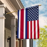 USA Costa Rica Friendship Memorial Day Patriotic Rican House Flag, Double-Sided Outdoor Yard Decor 29.5 x 39.5 Inch