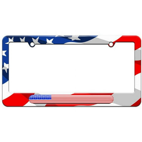 USA Country Flag License Plate Tag Frame, Multiple Colors
