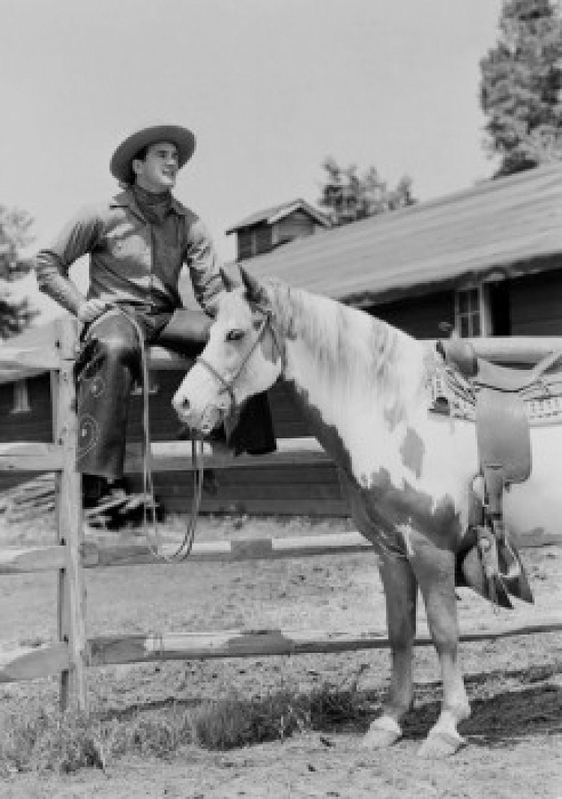 USA Cowboy sitting on fence Canvas Art - (18 x 24)