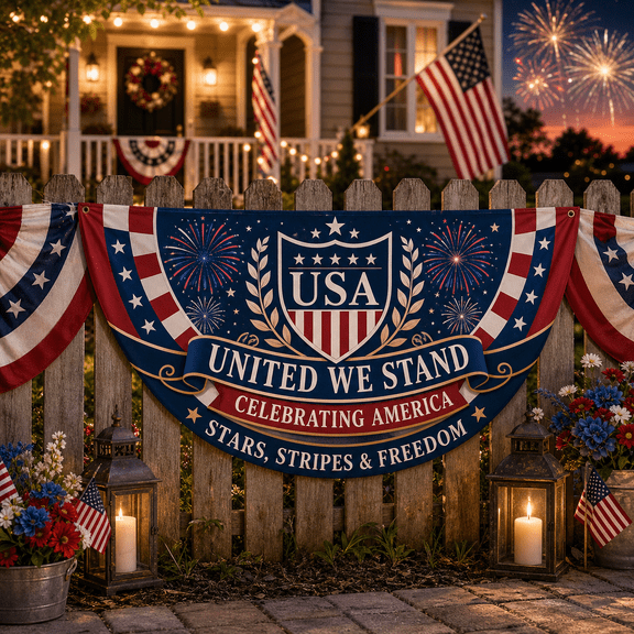 USA Crest Semicircle Flag Patriotic Anniversary Look for National Pride Celebrations