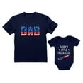 thumbnail image 1 of USA Dad & Baby's 'Daddy's Little Firecracker' 4th of July Outfit - Patriotic Matching Set - Comfortable - Perfect for Independence Day & National Holidays - Dad Navy Small / Baby Navy 24M (18-24M), 1 of 5