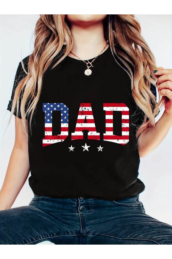 USA Dad Father's Day American Flag 4th of July Dad T-Shirt