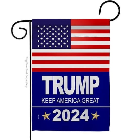 USA Decoration 13 x 18.5 in. Trump 2024 American Political Vertical Garden Flag with Double-Sided House Decoration Banner Yard Gift