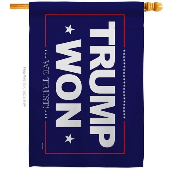 USA Decoration 28 x 40 in. Trump Won American Political Vertical House Flag with Double-Sided Decorative Banner Garden Yard Gift