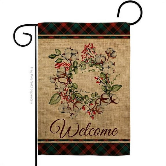 USA Decoration G170027-BO Cotton Wreath Country Living The South 13 x 18.5 in. Double-Sided Decorative Vertical Garden Flags for House Decoration Banner Yard Gift