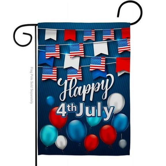 USA Decoration G170047-BO 13 x 18.5 in. Celebrate July 4th American Vertical Garden Flag with Double-Sided House Decoration Banner Yard Gift