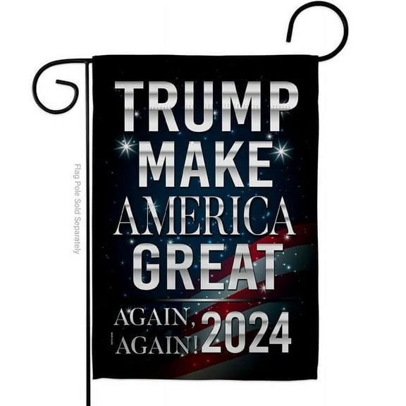 USA Decoration G170179-BO 13 x 18.5 in. Make America Great Again 2024 American Political Vertical Garden Flag with Double-Sided House Decoration Banner Yard Gift