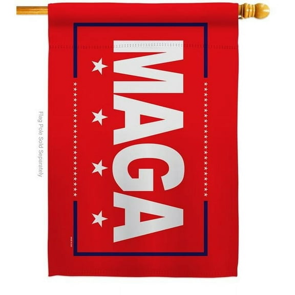 USA Decoration H170226-BO 28 x 40 in. MAGA American Political Vertical House Flag with Double-Sided Decorative Banner Garden Yard Gift