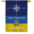 thumbnail image 1 of USA Decoration H170265-BO Nato Stand with Ukraine Support Cause 28 x 40 in. Double-Sided Decorative Vertical House Flags for Decoration Banner Garden Yard Gift, 1 of 1
