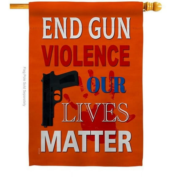 USA Decoration H170282-BO 28 x 40 in. End Gun Life Matter Support Awareness Double-Sided Vertical Decoration Banner House & Garden Flag - Yard Gift