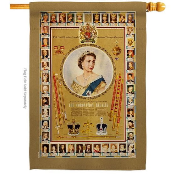 USA Decoration H180312-BO 28 x 40 in. The Coronation Regalia Sweet Life Sympathy Double-Sided Decorative Vertical House Flag for Decoration Banner Garden Yard Gift