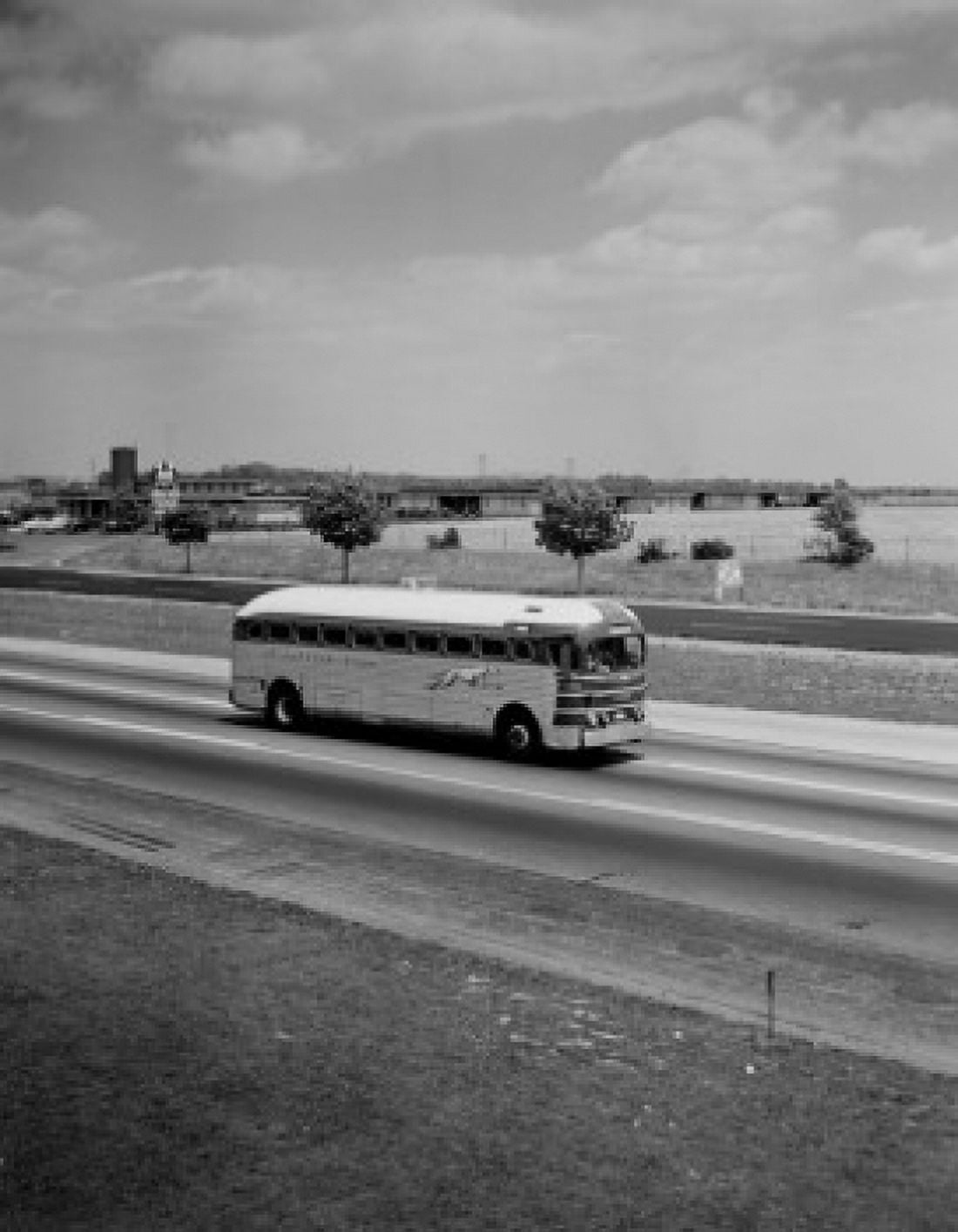 USA Delaware New Castle Greyhound bus on US Route 13 Southbound Canvas Art - (18 x 24)