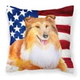 thumbnail image 1 of USA Design with Dog Fabric Decorative Pillow, 1 of 4