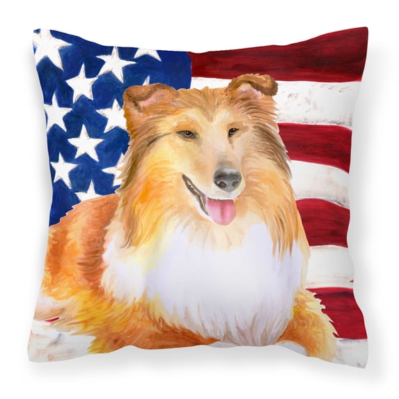 USA Design with Dog Fabric Decorative Pillow