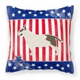 thumbnail image 1 of Caroline's Treasures BB3378PW1414 USA Patriotic Bull Terrier Fabric Decorative Pillow , 14Hx14W, multicolor, 1 of 4