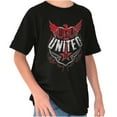 thumbnail image 1 of USA Distressed Eagle Logo Patriotic Crewneck T Shirts Boy Girl Teen Brisco Brands X, 1 of 6