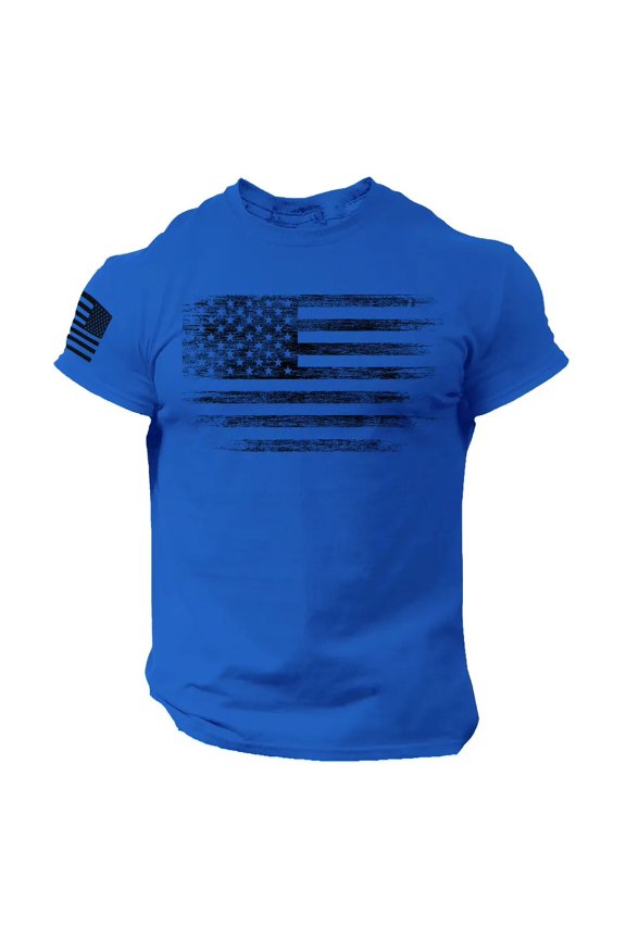USA Distressed Flag Men T Shirt Patriotic American Tee S - 2XL