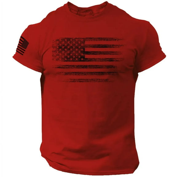 USA Distressed Flag Men T Shirt Patriotic American Tee S - 2XL