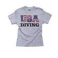 thumbnail image 1 of USA Diving - Olympic Games - Rio - Flag Girl's Cotton Youth Grey T-Shirt, 1 of 2