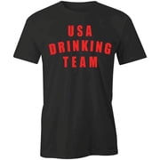 USA Drinking Team T-Shirt | Patriotic American Black Tee Gift