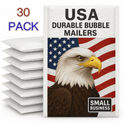 USA Durable Bubble Mailers – 6 x 10" Inch White Poly Padded Shipping Envelopes, 6 x 9" Usable Space, 30 pack – Sourced in California