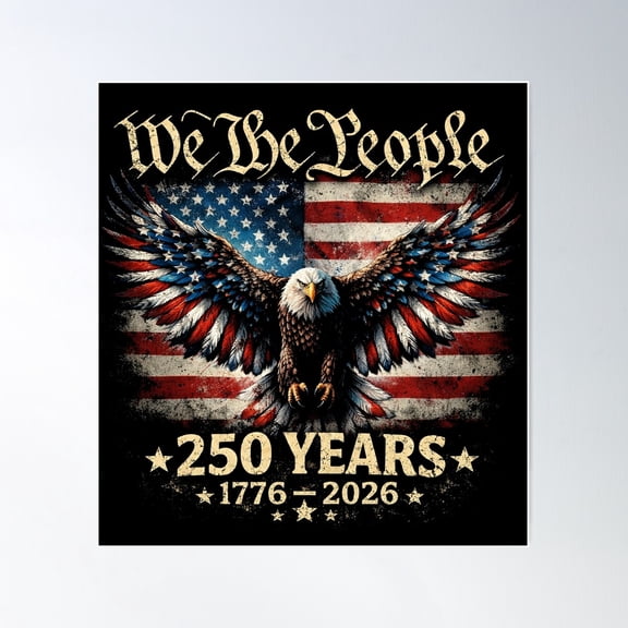 USA Eagle 250th Anniversary Fourth Of July Heritage Art Unframed Paper Print