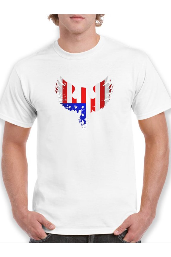 USA Eagle Flag Design Men T-Shirt, Male x-Large