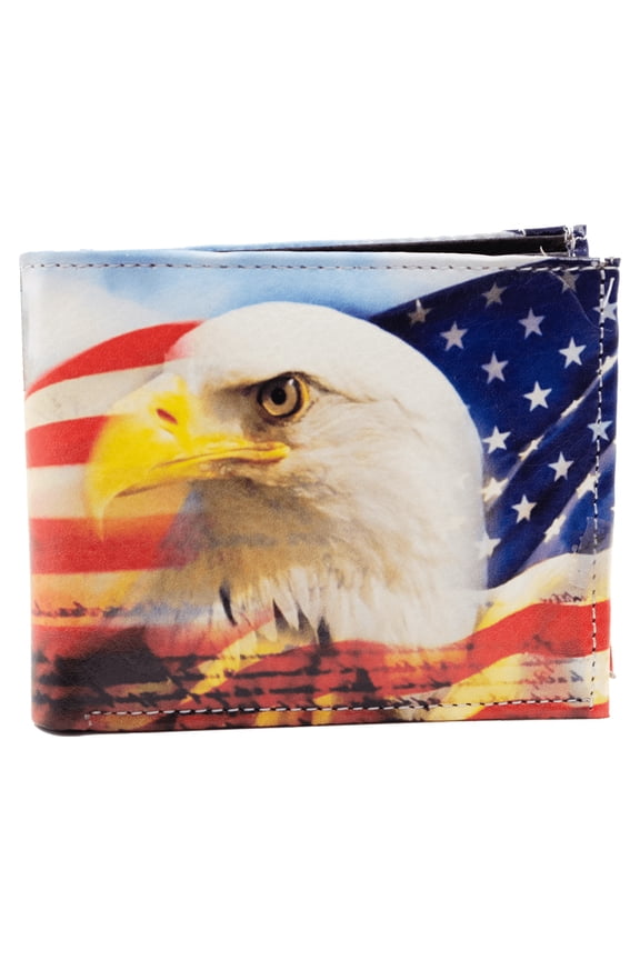 USA Eagle Leather Men's Bifold Wallet