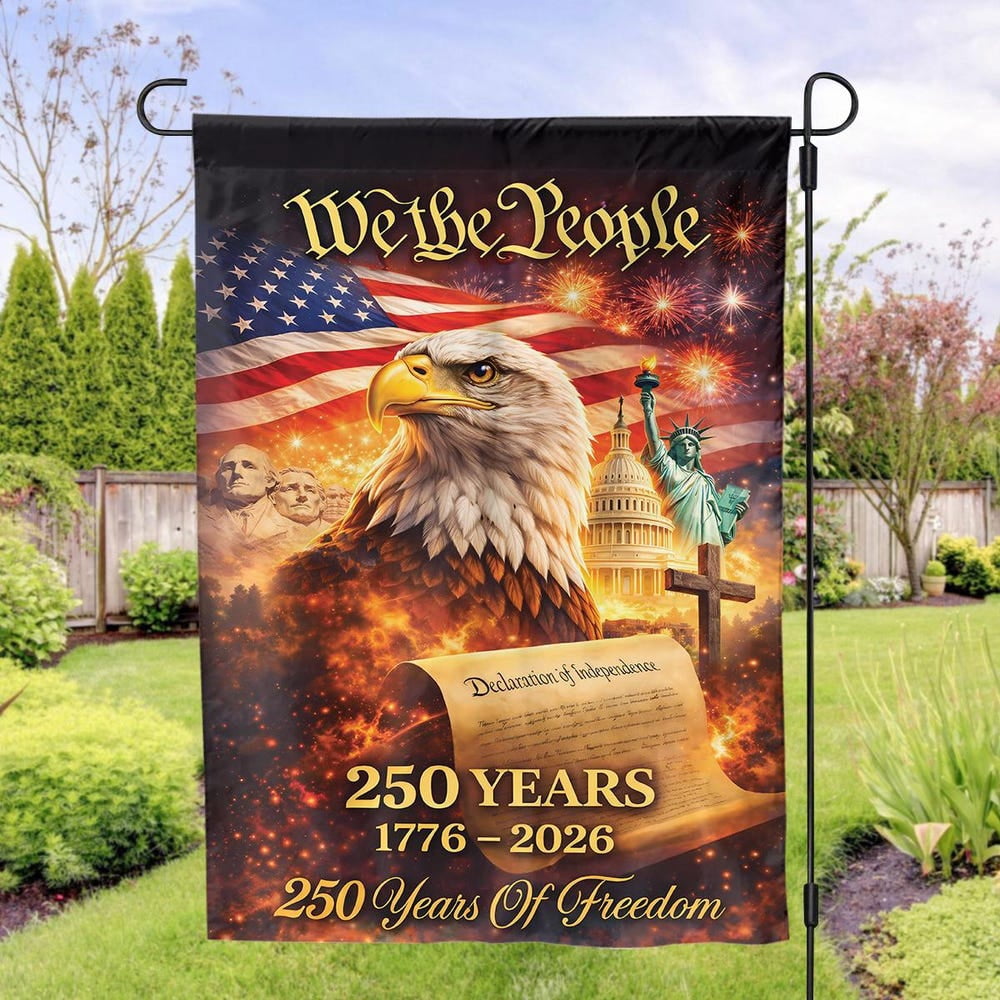 USA Eagles Statue Liberty 250 Years Patriotic Flag 12x18 POLE NOT INCLUDED Garden Flag