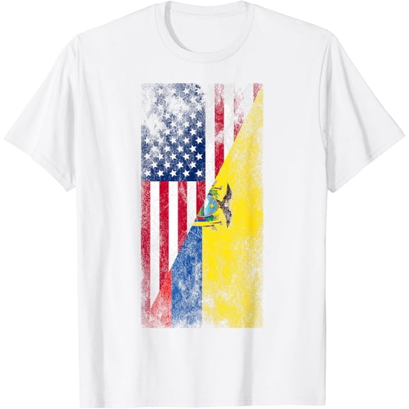 USA & Ecuador Flags - United States of America, Ecuadorian T-Shirt100% cotton