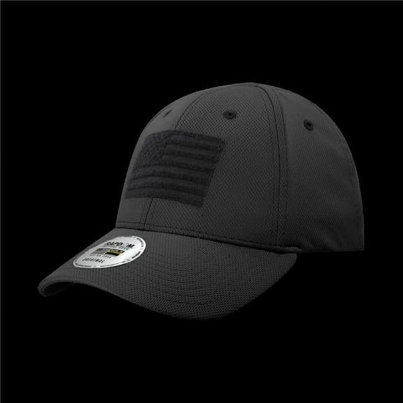 USA Embossed Patch Flex Cap - Black