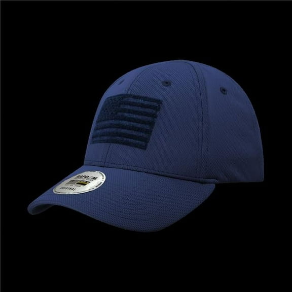 USA Embossed Patch Flex Cap - Navy