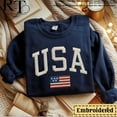 thumbnail image 1 of USA Embroidered Sweatshirt, American Flag T-shirt, Patriotic 4th of July Pullover, Vintage USA Shirt, Independence Day Gift, 1 of 4