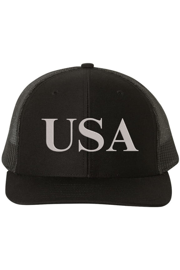 USA Embroidered Trucker Hat | Donald Trump United States Patriotic Mesh Back Cap for Men & Women