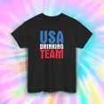 thumbnail image 1 of USA Enjoying Team Patriotic Party Humor Fun Celebration Graphic Unisex T-Shirt, up to size 5XL, 1 of 2
