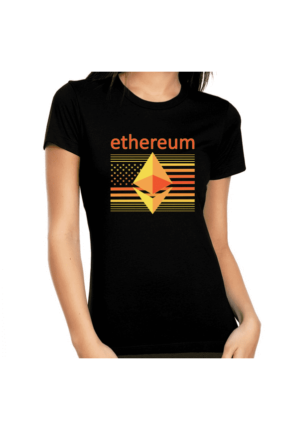 USA Ethereum Shirts for Women Crypto Gifts Ethereum Shirt ETH Blockchain Crypto Shirts Crypto Ethereum Shirt