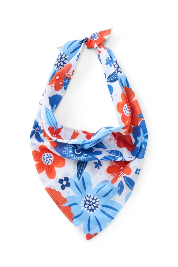 Fourth of July Women’s USA Flowers Bandana from Way to Celebrate, One Size, Multi