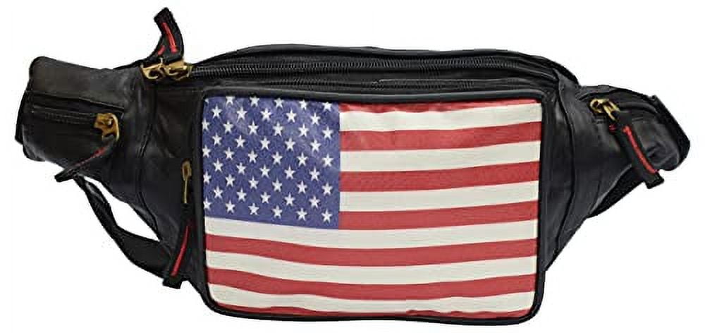 Marshal Wallet USA Fanny Pack - American Flag Packs, 4th of July, Stars and Stripes, Red White, and Blue Waist Bag Belt Bags