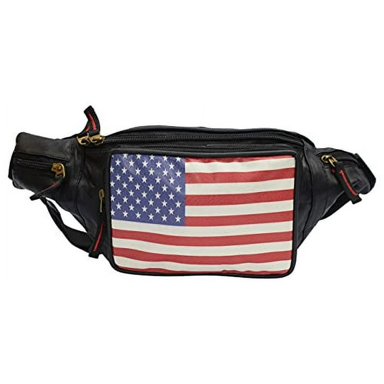 Marshal Wallet USA Fanny Pack - American Flag Packs, 4th of July, Stars and Stripes, Red White, and Blue Waist Bag Belt Bags